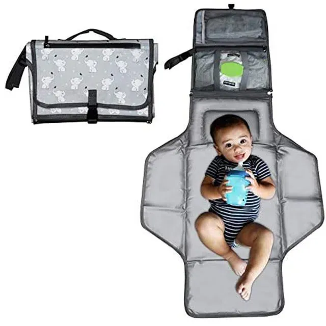 Geantă pentru scutece cu buzunar pentru sticle