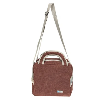 Geantă frigorifică maro cu folie de aluminiu